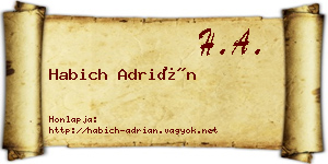 Habich Adrián névjegykártya